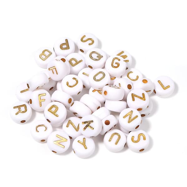 100 st akryl alfabetpärlor multifunktionella DIY smyckestillbehör handgjorda armband M
