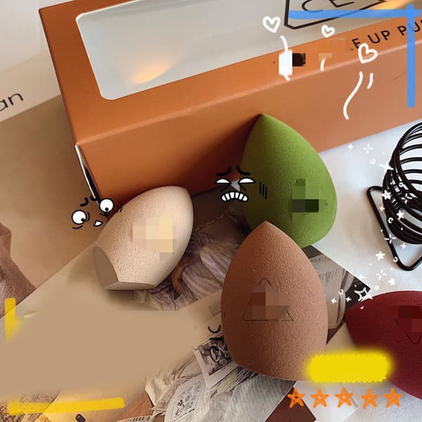 Blød elastisk makeupsvamp til våd tør brug med puddercreme concealer