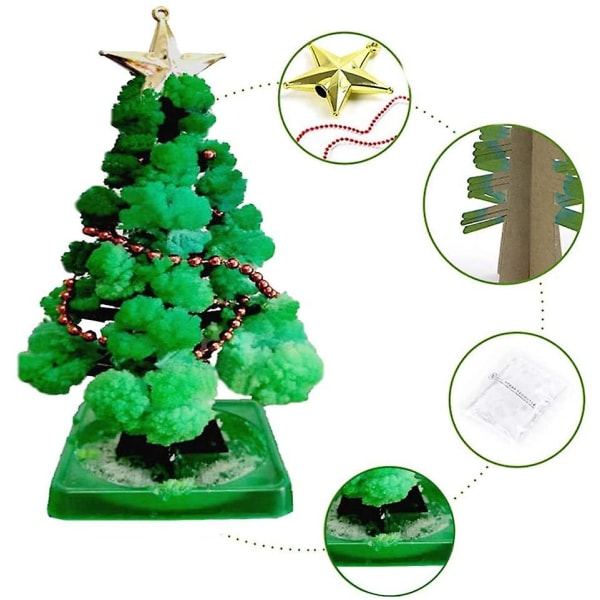 Mini juletræ Magisk voksende papirtræ DIY Crystal Growi
