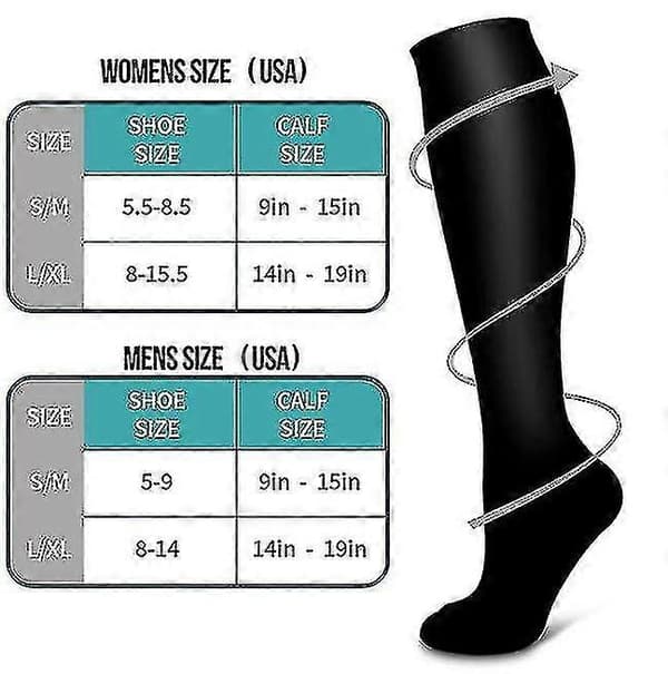 Kompressionsstrømper til kvinder og mænd Cirkulation 6 par til atletisk løb Cykling set12 S M