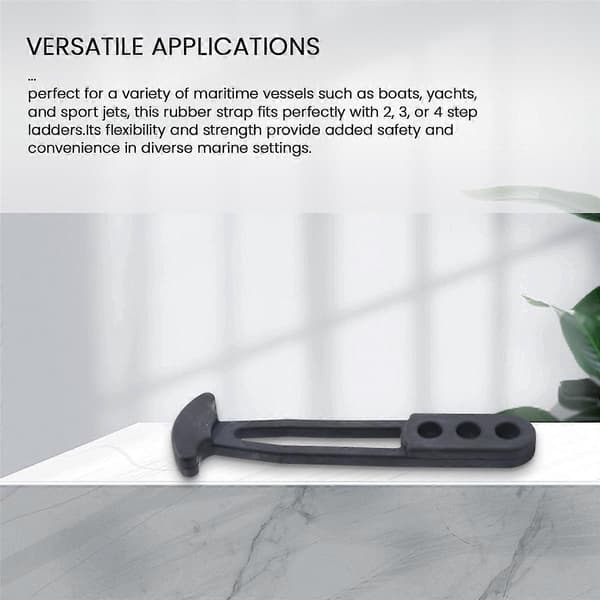 2-pack Boat Telescopic Ladder Rubber Band Boarding Fixed Latch Belt Adjustable 3-hole for Pontoon B Black