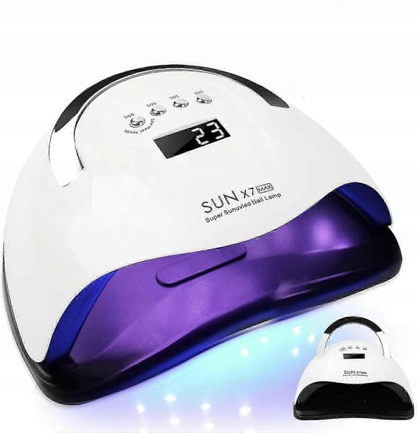 Led+uv-lamppu Datis Uv Led -kynsilamppu 220w Sun X7 Max Lcd Geelit 220w Valkoinen white