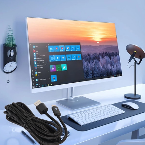 Xbox Series -latauskaapeli, nylonpunos, nopea lataus, USB Type C -laturijohto LED-ilmaisimella PS5:lle 9,8 jalkaa