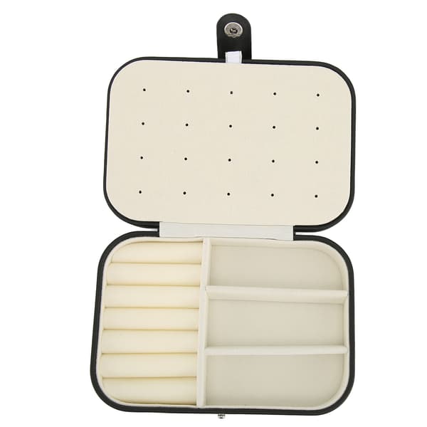 Smykkeskrin Multi Layer Rum Flip Åben Øreringe Halskæde Organizer Sort
