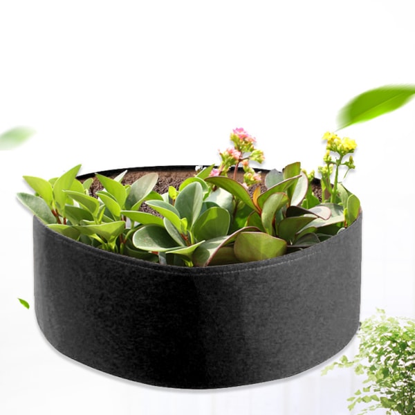 3 st 10 Gallons Växtpåsar av Tjock Non-Woven Rund Hink Plantpåsar för Trädgård Svart