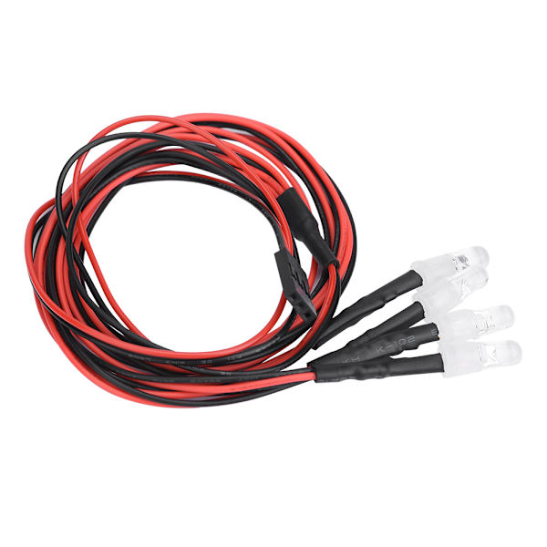 4 stk 5mm Frontlykter RC Tilbehør LED Lys for 1/10 Modellbil Lastebil (13# Hvitt Lys Rødt Lys)