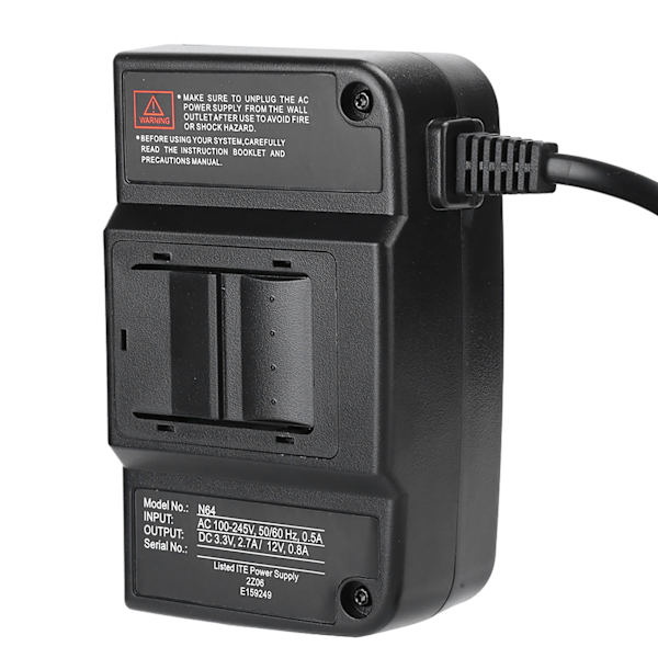 HYC N64-1688 Strømforsyningsadapter Strømforsyning til Nintendo HYC N64-1688 Forlængerkabel 100240V(US )