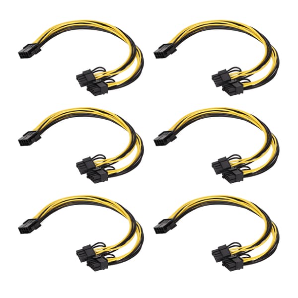 6 stk. 18AWG GPU-strømadapter PCIE 8-benet hun til dobbelt 8-benet han-strømkabel til computertilbehør