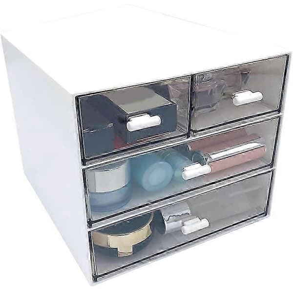 Makeup Organizer, Skrivebordsorganizer med 4 skuffer, Diverse Organizer, Kosmetik Organizer, Badeværelse Co