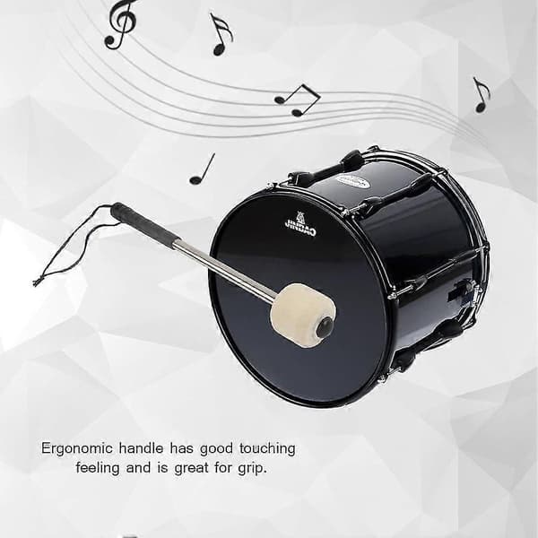 【bt02】Durable Bass Drum Mallet Drumstick with Wool Felt Head Percussion Marching Band Accessory