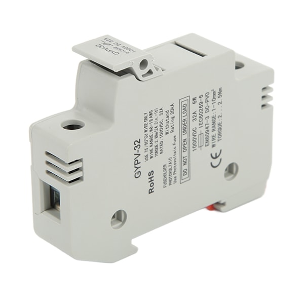 Miniatyrsikringholder 1P 32A Brannhemmende PC-base for 1000VDC solenergisystemer