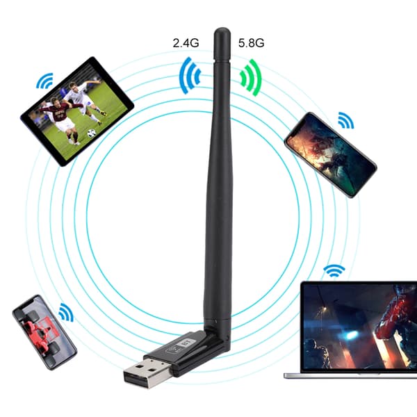 RTL8821CU 600M Dual Band USB langaton verkkokortti Bluetooth-sovitin PC:lle