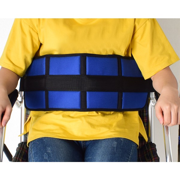 1 st (blå) rullstols- och fåtöljbälte, justerbar rullstolsbältesrem