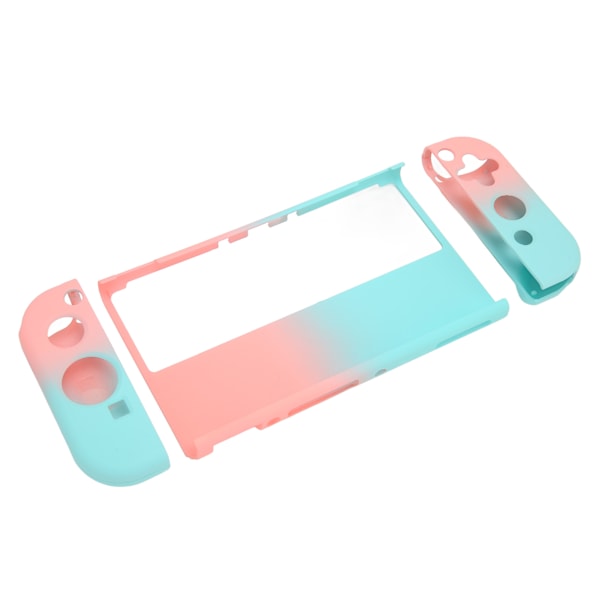 Spelkonsolskyddsfodral Gradient Ergonomiskt Grepp Spelkonsol Silikon Skyddande Fodral för Switch OLED Blå Rosa