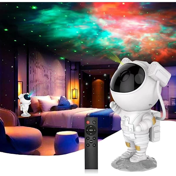Nattlys - Astronaut Stjerneprojeksjonslys, Nebula LED-taklys med timer og fjernkontroll, Voksen barnehagedekor