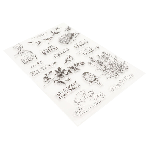 Sett med 4 klare TPR-stempel for DIY-preging og scrapbooking-prosjekter