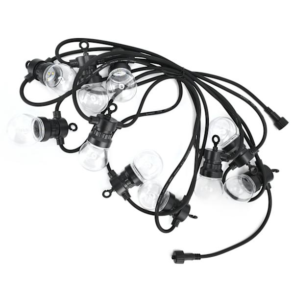 G50 5M Utomhus Stränglampor med 10 Varma Vita Globbulber - Dekorativ Trädgårdsbelysning, EU-kontakt (100-240V)
