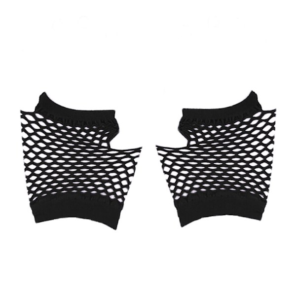 Mesh Kortar Handskar Andningsbara Elastiska Klassiska Fingerlösa Fiskgarn Handskar för Bröllop Fest Cosplay Prestanda Svart