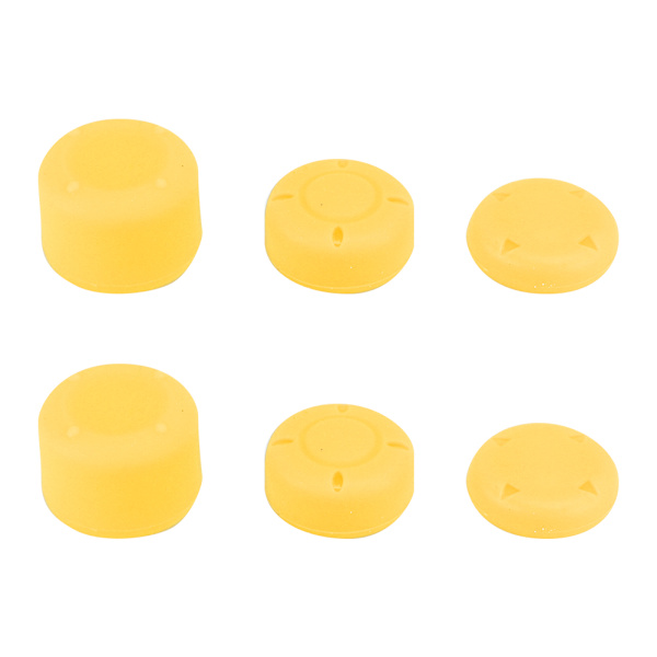 6 st Joystickhöjande Anti-Halk Silikonknappskydd för Switch Lite (Gul)