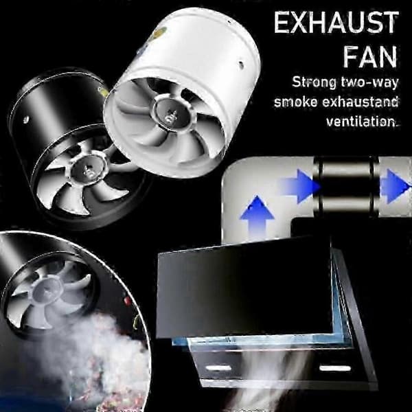 Kraftfuld Stille Udsugningsventilator med Super Sug, Badeværelsesventilationsløsning White 100mm
