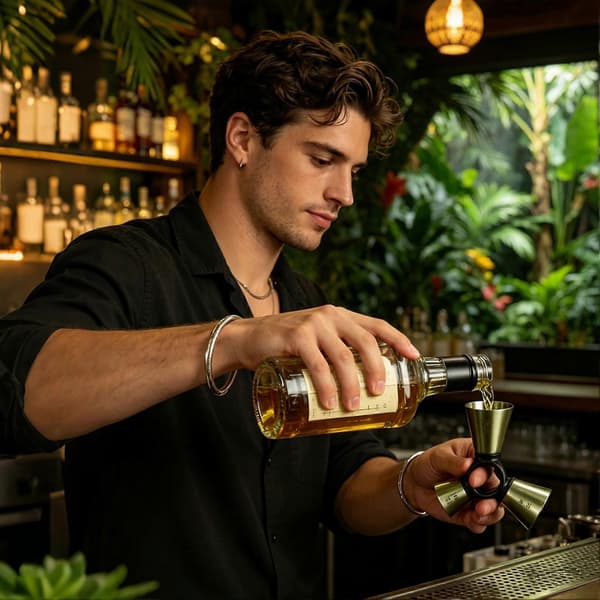 【02】Jigger for Bartending Rustfritt Stål 3 Ender Ergonomisk Nøyaktig Målebeger Cocktail Jigger B