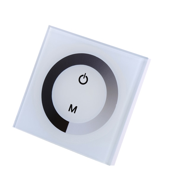 Hvid Enkeltfarvet Touch Panel Dæmper Vægskifter til LED Lysstrimler, DC 12V-24V Controller