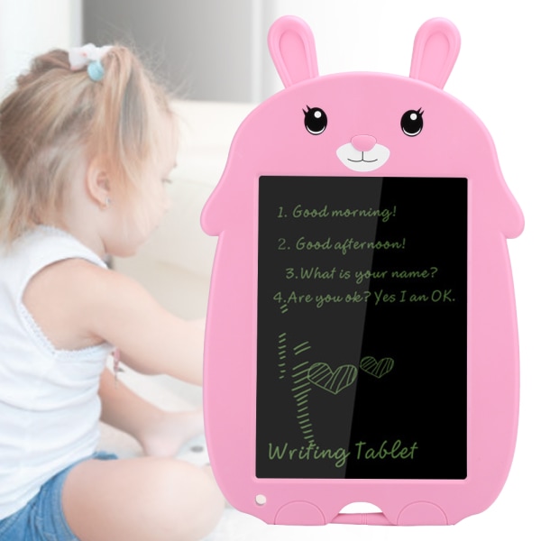 8,5 tommers LCD-skriveblokk Lys Energi Elektronisk tavle Farge Håndskrift Tegning Rosa kanin