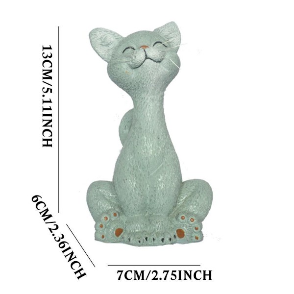 Siddende kat dyrestatue harpiks håndværk ornamenter tre sidde katte have hjem dekoration ornamenter grå