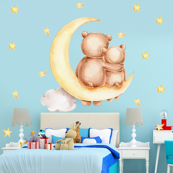 Little Bear Wall Stickers Wall Stickers Mural Decals for Soverom Stue TV Vegg