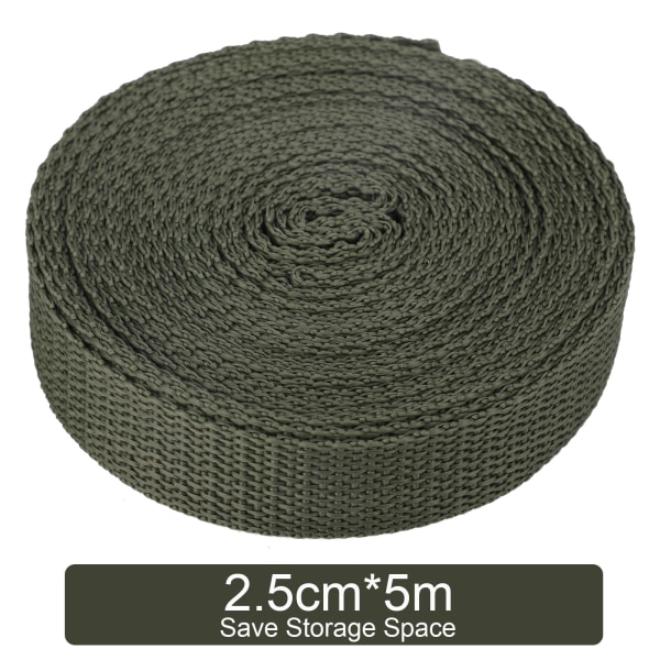 (1 rulle/militärgrön specifikation: 2,5 cm * 5 m förpackningsstorlek: 9 * 13 * 2 cm) Multifunktionell nylonflätad tejp