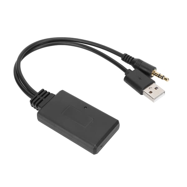 Bil Bluetooth 5.0 AUX-mottaker 3.5mm Jack Stereo Adapter med Mikrofon