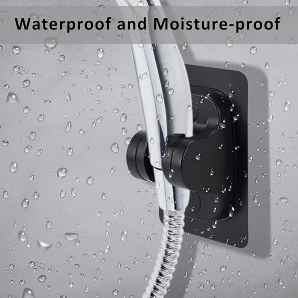 Ingen borrning Väggmonterad duschhållare Justerbar handhållen duschhuvudshållare för badrumshotell, justerbar handduschklämma