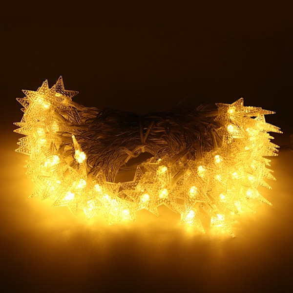10m Batteridrevne Stjernelys - 80 LED Varmt Hvite Dekorative Lys for Innendørs & Utendørs med Blinkende Modus