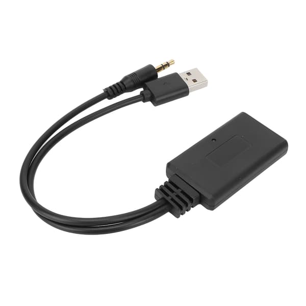 Bil Bluetooth 5.0 AUX-mottaker 3.5mm Jack Stereo Adapter med Mikrofon