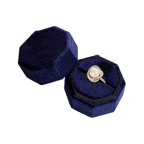Mode åttakantig ringlåda Bärbar vigselringar Smyckesdisplaylåda för hemmet Pink Single ring