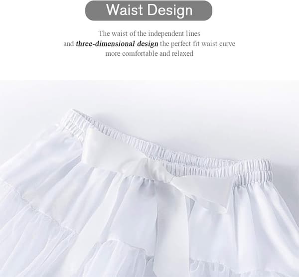 [BT02]Kvinders elastiske talje chiffon underkjole puffet tylskørt prinsesse balletdans underskørt