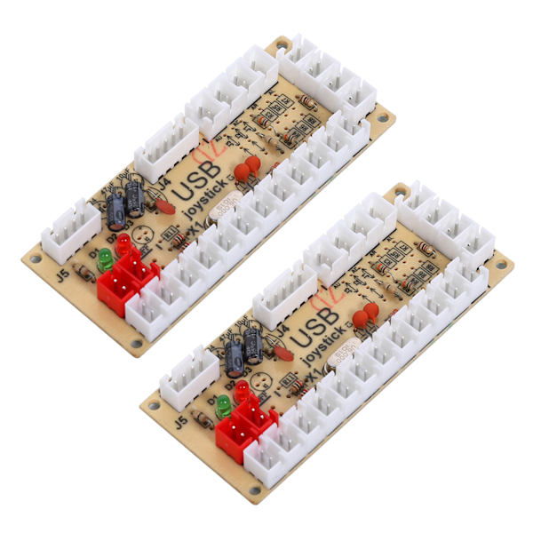 DIY Arcade Joystick Kit USB Chip Controller 5V med Upplysta Knappar Ingen Fördröjning (Röd Blå)