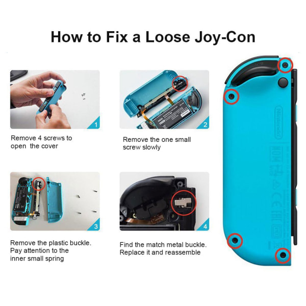 Reparasjonsverktøysett for skrutrekker Metallspennelås for Nintendo Switch NS Joy Con-kontroller