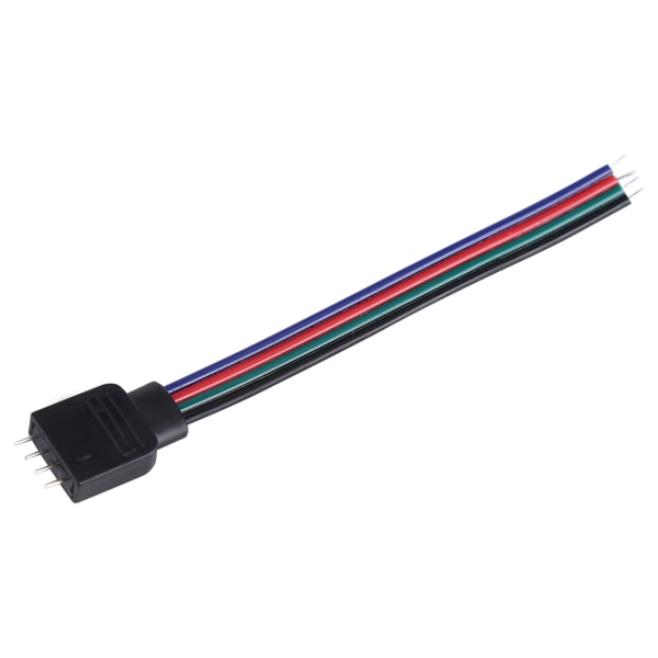 20 st 4-stifts kabelkontakter för 5050/3528/3014 RGB LED-remsor 10 cm längd hane
