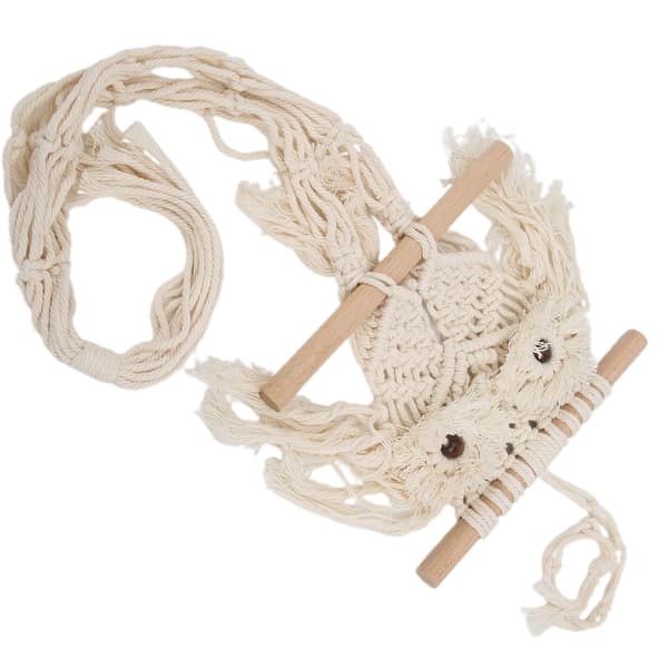 Väggbonad Bomull Boho Makramé Väv Tapestry för Vardagsrum Barnrum Kontor Beige