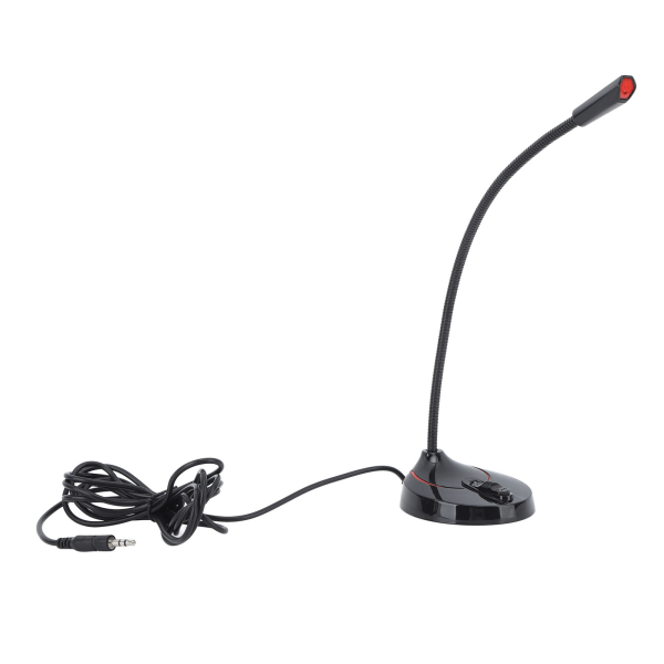 Svanehals Trådløs Mikrofon Svart 360 Grader Opptak Desktop Svanehals Mikrofon for Karaoke Konferanse Opptak 3.5mm