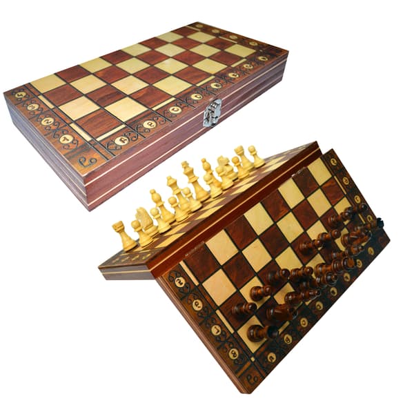 3 i 1 träschackspel Bärbart schackset Schackbackgammon dam för inomhus schackspel i trä