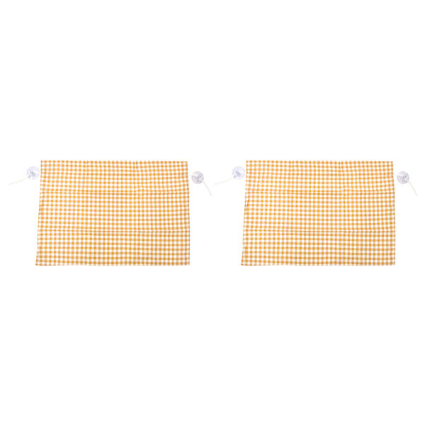 2 st Grid Design Anti-UV Bilskydd för Sidofönster med Sugkoppar, Gult Rutnät