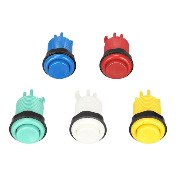 28mm Arkadspel Tryckknapp 5 Färger DIY-delar LED-upplysta Knappar Brytare för Styrenheter