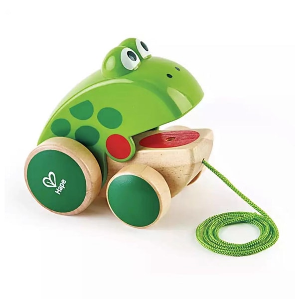 Hape Wooden Walking Frog, Groda för barn, Flies Gobbler, Vibran