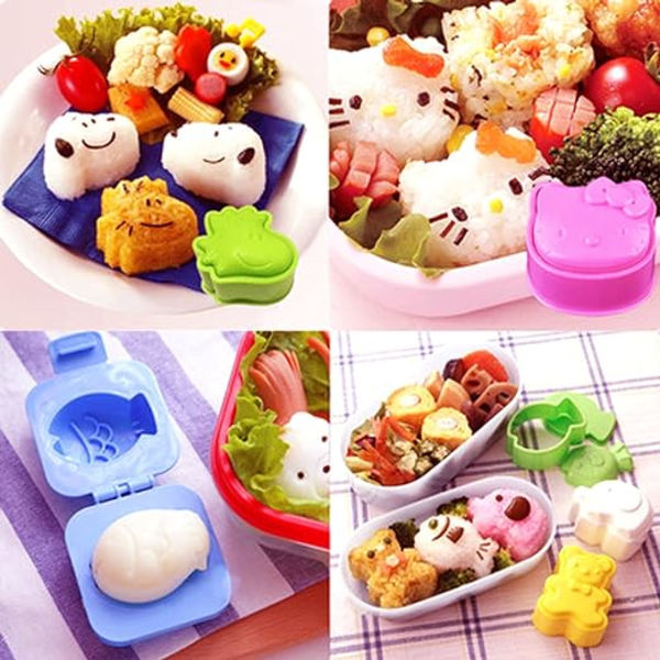 6 stk plast eggeform (tilfeldig farge), egg kokeformer Kok egg Sushi Risform Bento Maker Sandwich Cutter.(7,8 * 7,5 cm)