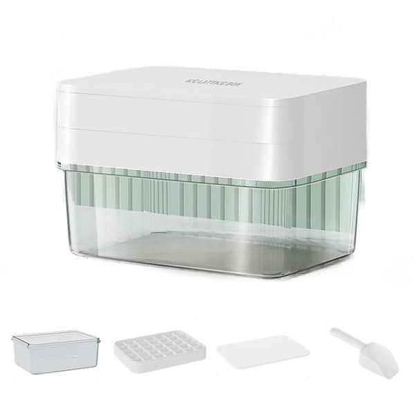 Stor kapasitet isbitbrett sjablong med lokk Isbitboks Isbitform Milky White Five Piece Set