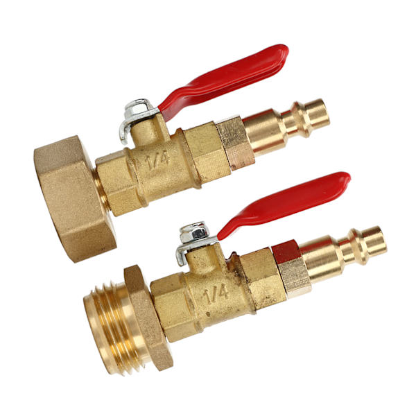2 stk. Messing Vinteraftapningsadapter 3/4 Indvendig og Udvendig Gevind Messing Hurtigadapter