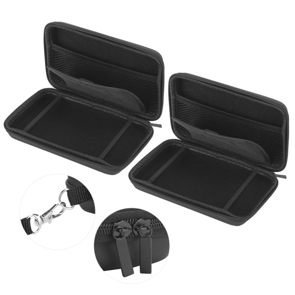 2 stk. Bærbar Opbevaringspose Transporttaske EVA Beskyttende Hårdtaske til NDSILL/Nintendo 3DSXL Sort