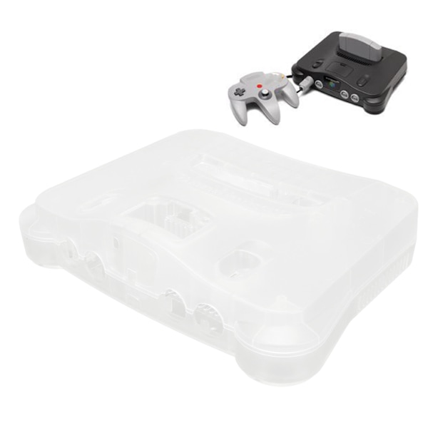 Retrospelkonsolhölje i genomskinlig vit - Skyddande skal för N64 Retrospelkonsol